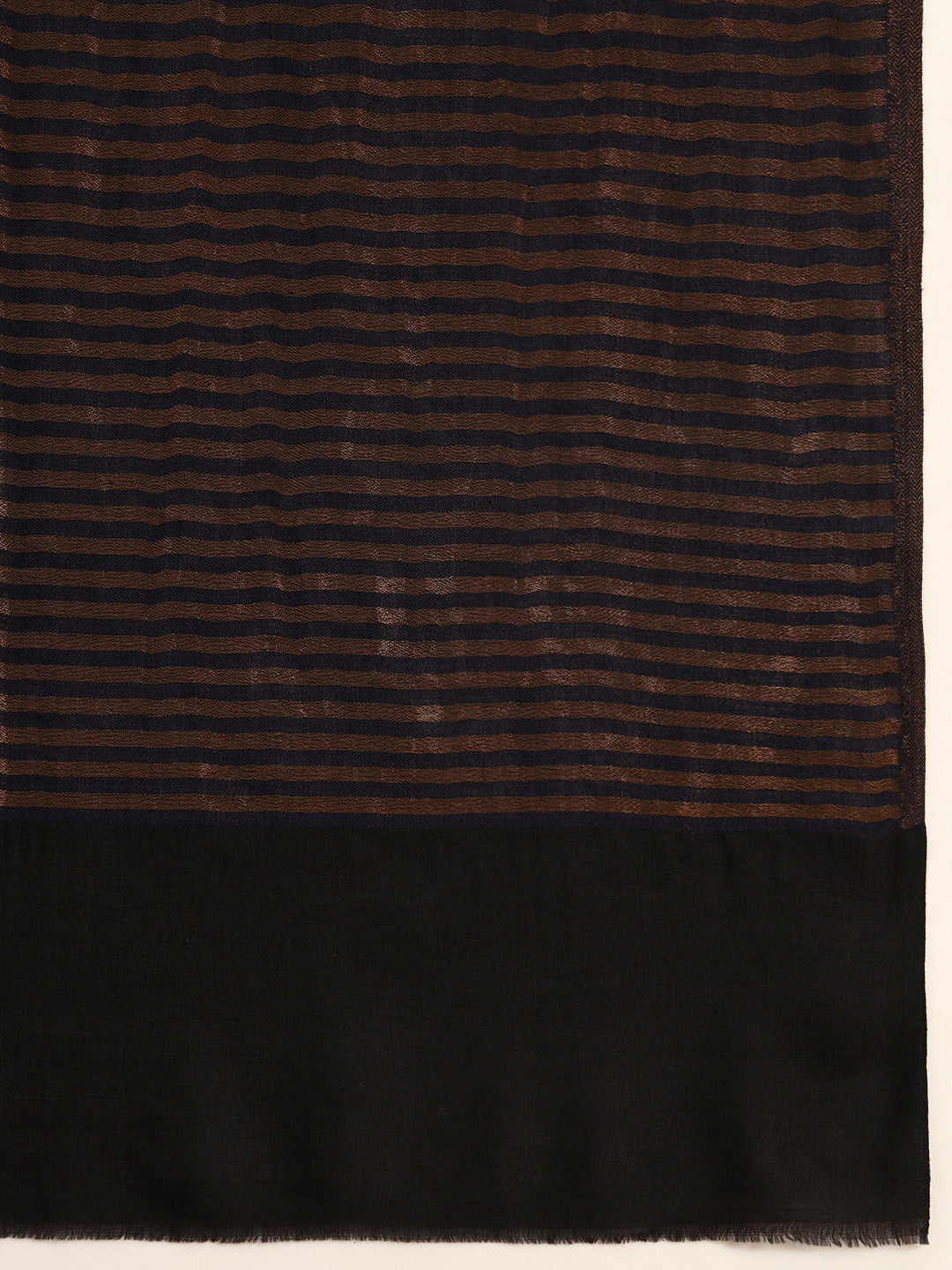 Pashmoda Men Golden Eclipse Reversible Zari Moonlight Fine Wool Stole (Size: 71x203 Cm)
