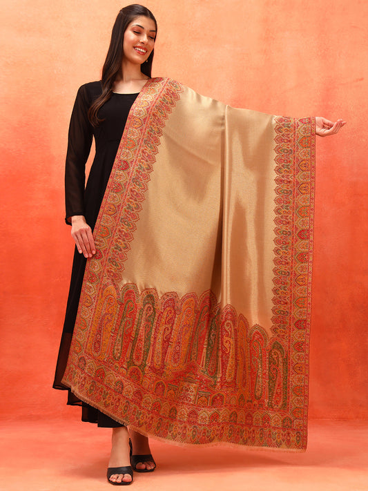 Pashmoda Women Zarvash Zari Kaani Fine Wool Shawl (Size: 101 × 203 cm)