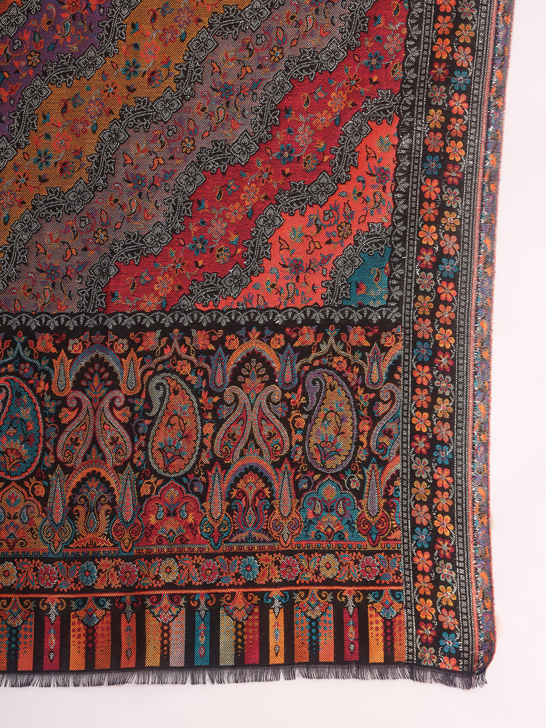 Pashmoda Men Libaas Zari Kaani Fine Wool Shawl (Size: 101X203 CM)