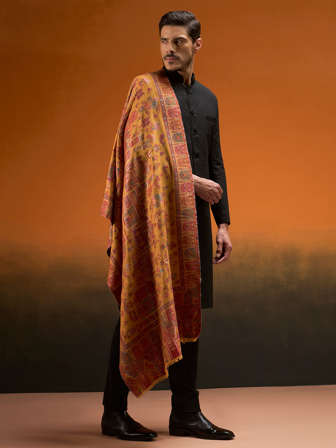 Men Gulrukh Reversible Kaani Zari Shawl