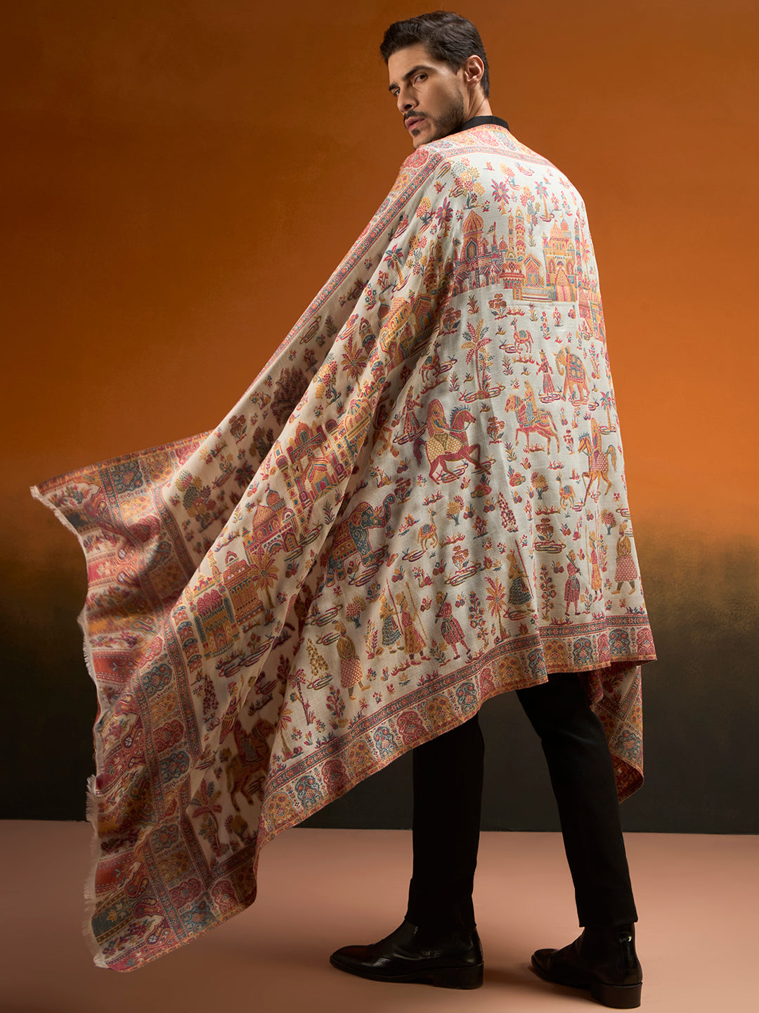 Men Gulrukh Reversible Kaani Zari Shawl