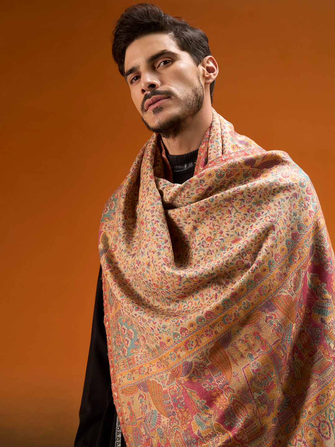 Men Persian Court Fine Wool Kaani Shawl