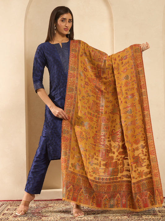 Women Gulrukh Zari Reversible Kaani Fine Wool Shawl