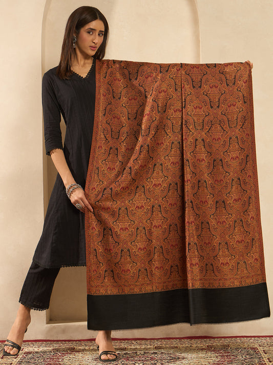 Women Gulnaar Royale Zari Reversible Kaani Fine Wool Shawl