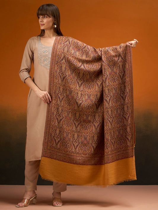 Women Regalis Zari Reversible Kaani Fine Wool Shawl