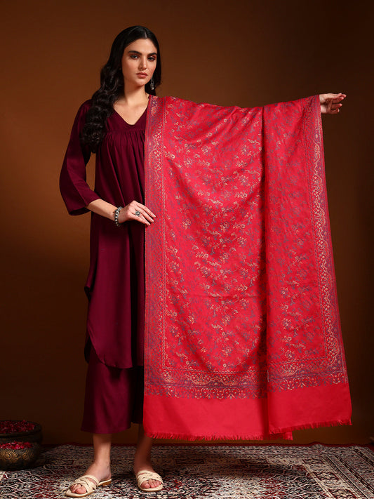 Pashmoda Women Nazrana Kashmiri Jamawar Woven Shawl (Size: 101X203 CM)