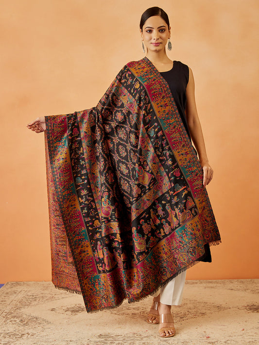 Gift Box of Gulbahar Kaani Wool Blend Kashmiri Shawl (Size: 101X203 CM)