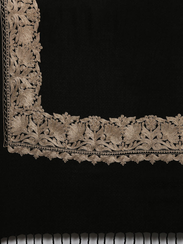Women's Zarbaft Aari Embroidered Kashmiri Stole (Size: 71x203 cm)