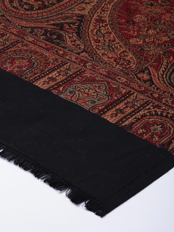 Men Zarif-e-Kashmir Woven Design Shawl (SIZE: 101x203 CM, Black Color)