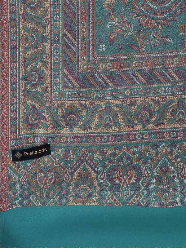 Women's Noor Kashmiri Royal Paisley Design Jamawar Shawl (Size: 101 X 203 Cms)