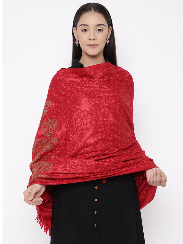 Women's Nagma 100% Pure Wool Swarosvki Crystal Shawl (Size : 101X203 CM)
