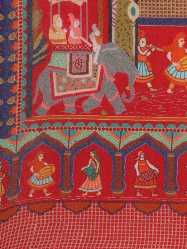 Men's Shahnaz 100% Pure Wool Printed Shikaardar Lohi, Shawl(Size: 127x254 CM)