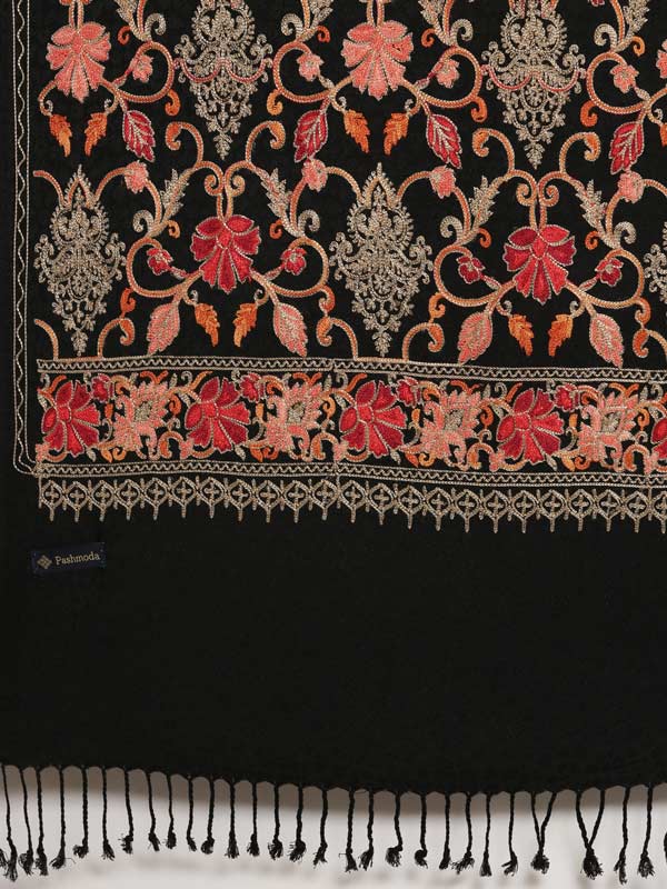 Menƒ??s Shalimaar Kashmiri Embroidery Stole ,Size 71X203 CM, Beige Color