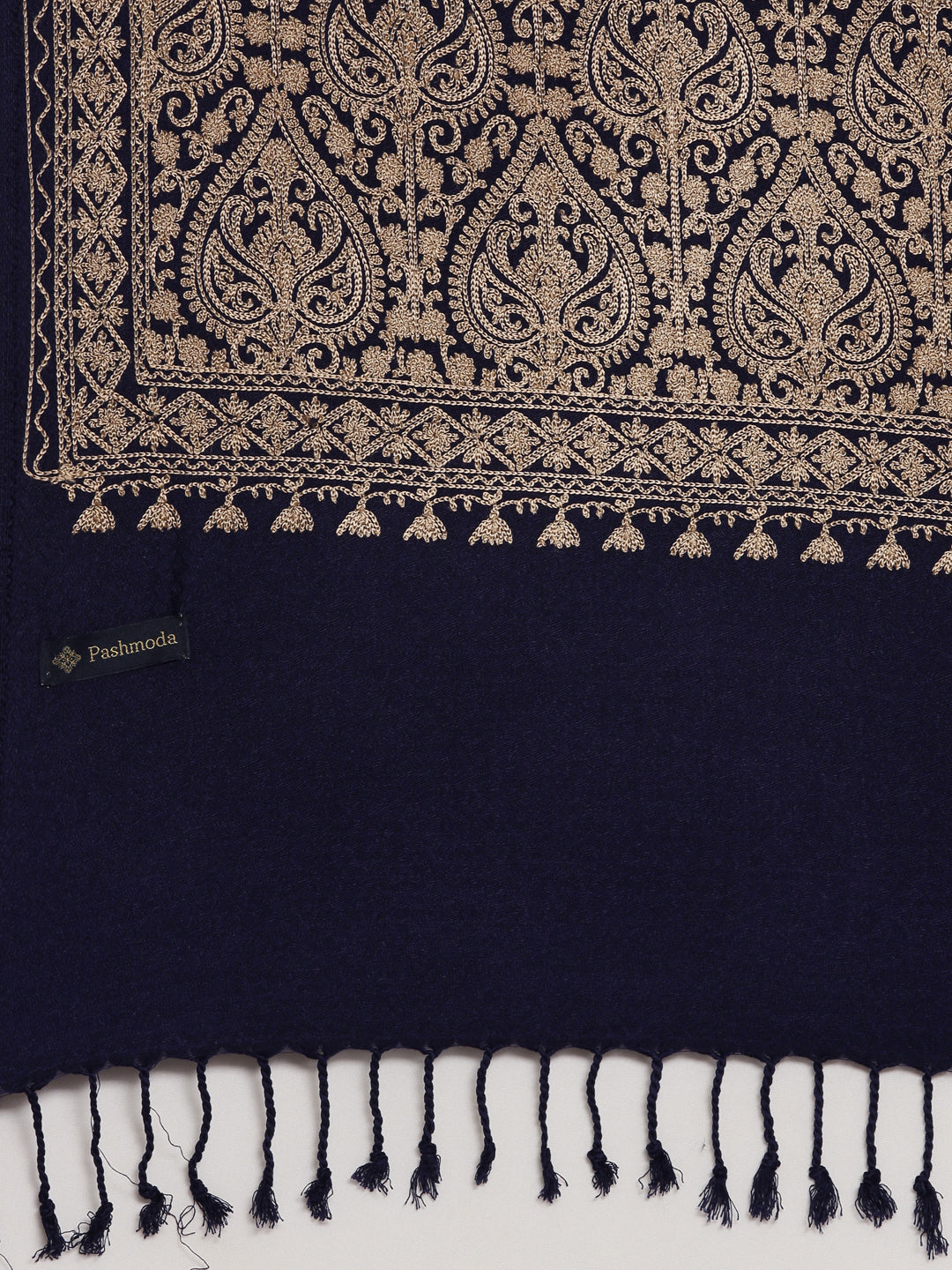 Menƒ??s Shalimaar Kashmiri Embroidery Stole ,Size 71X203 CM, Beige Color