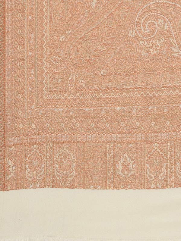 Men Jamawar Kashmiri Luxury Shawl, Size: 101x203 CM, White Color