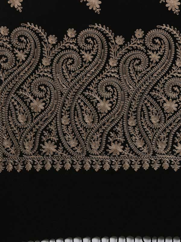 Women's Firdousi Aari Embroidered Kashmiri Stole (Size: 71x203 cm)