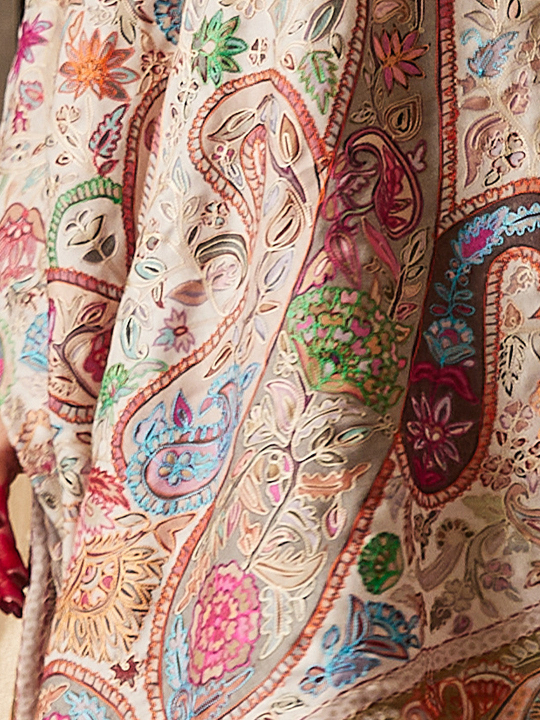 Women Naaz Kalamkari Embroidered Shawl (Size: 101x203 CM)