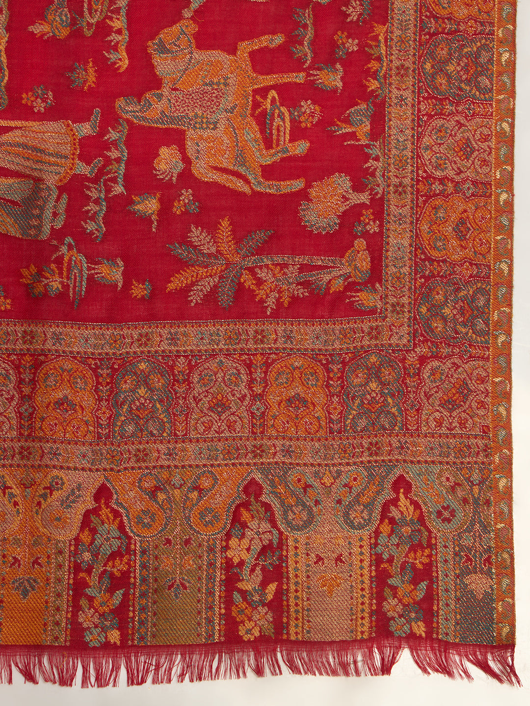 Women Gulrukh Zari Reversible Kaani Fine Wool Shawl