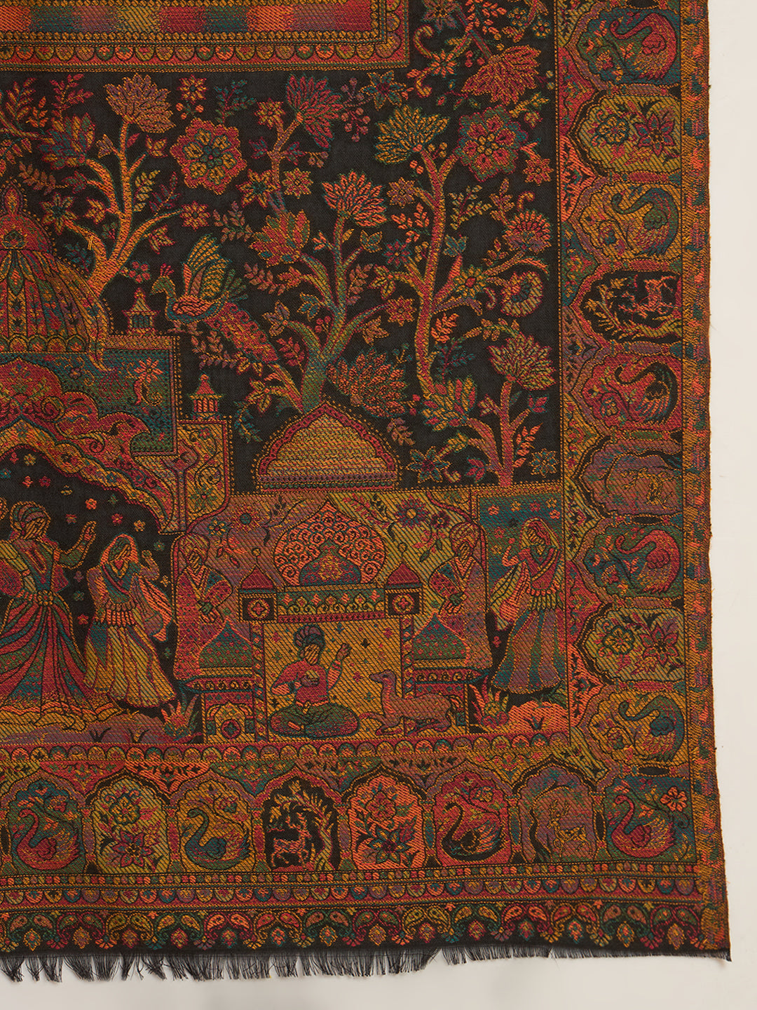 Women Shahi Manzar Kaani Wool Blend Kashmiri Shawl