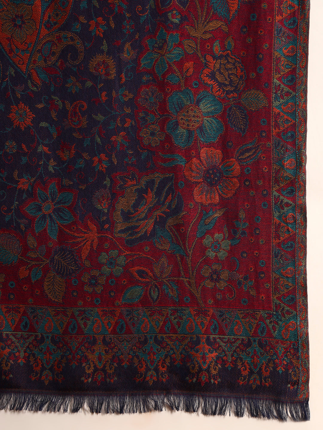 Women Floral Heritage Kaani Elegance Kashmiri Shawl