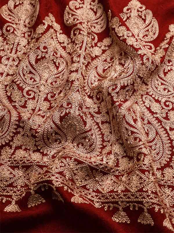 Women's Shalimaar Kashmiri Aari Embroidery Stole (Size: 71X203 CM)