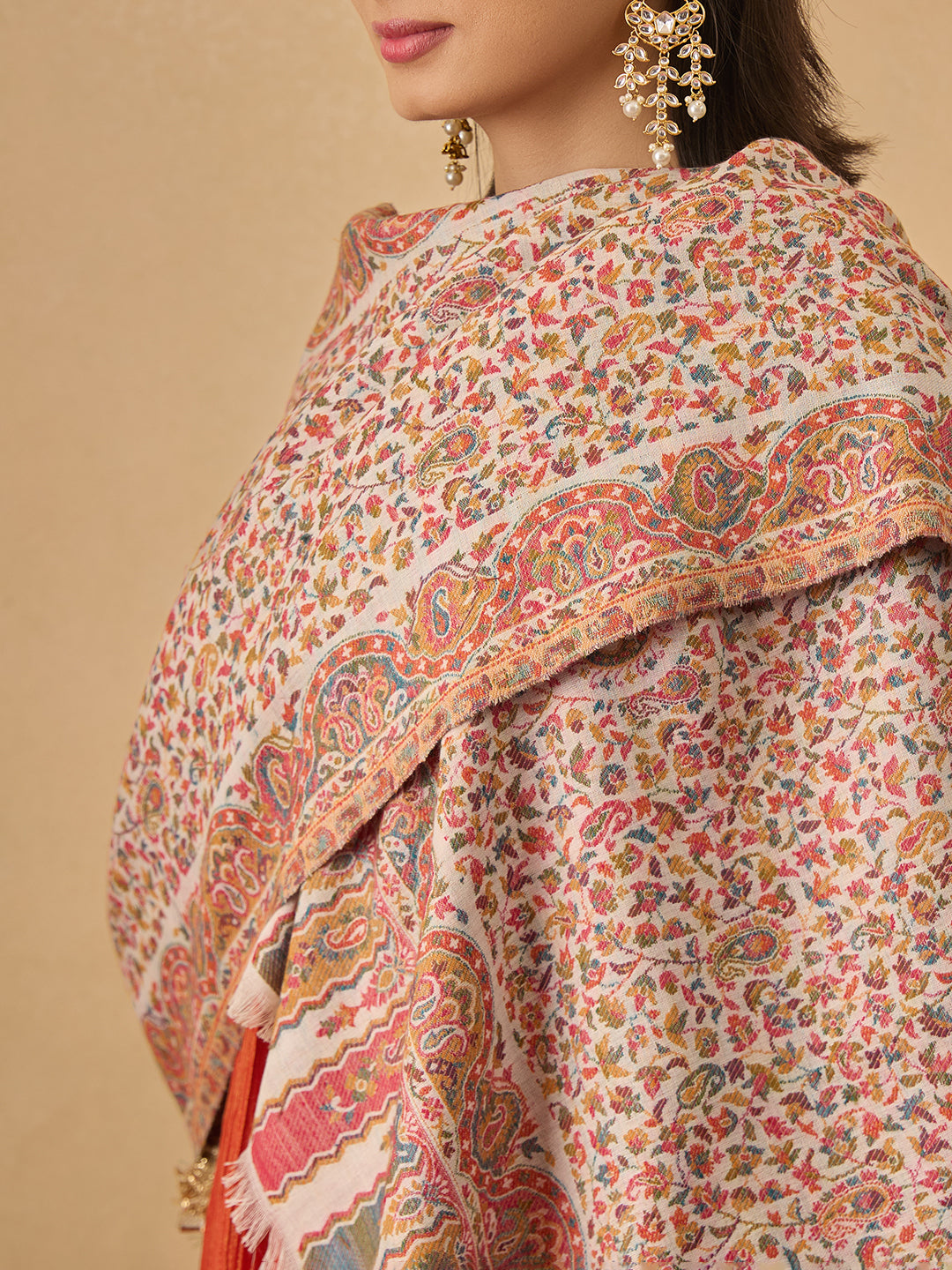 Pashmoda Women Mehak Kaani Wool Blend Kashmiri Shawl (Size: 101X203 CM)