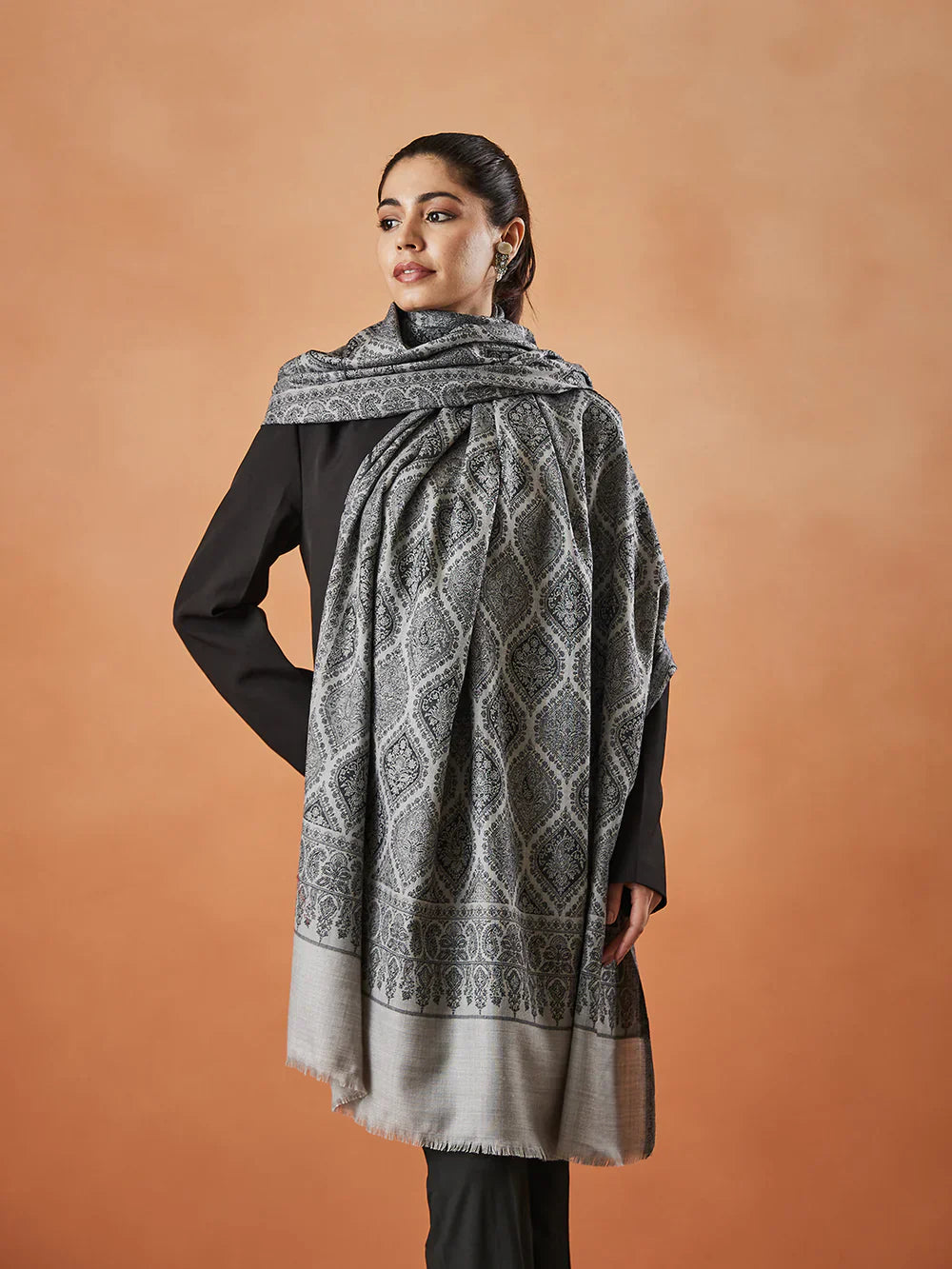 His and Her Gift Set of Jamawar Shawls With Wooden Gift Box