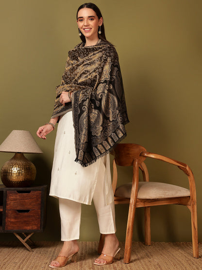 Pashmoda Women Hunar Zari Kaani Fine Wool Shawl (Size: 101x203 cm)