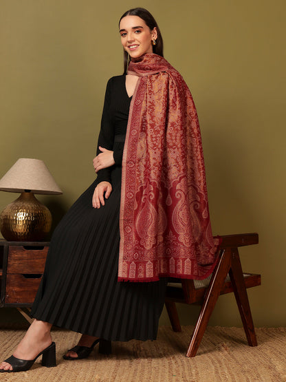Pashmoda Women Hunar Zari Kaani Fine Wool Shawl (Size: 101x203 cm)