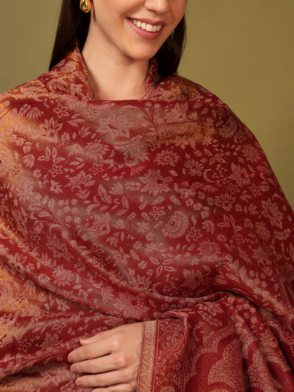 Pashmoda Women Hunar Zari Kaani Fine Wool Shawl (Size: 101x203 cm)