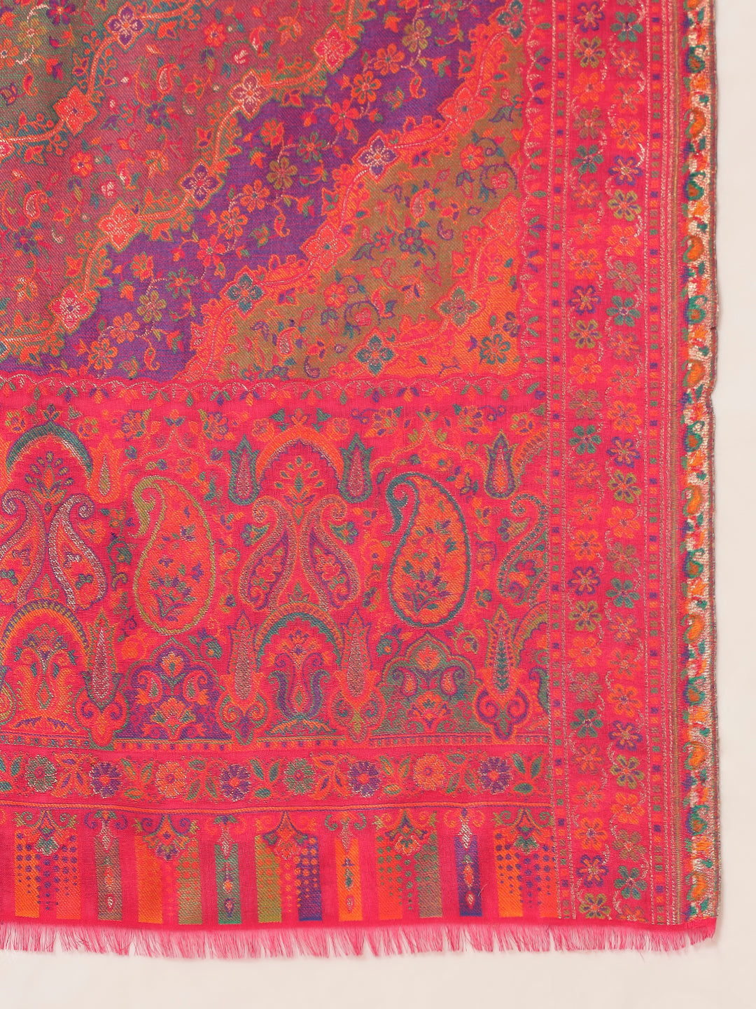 Pashmoda Women Libaas Zari Kaani Fine Wool Shawl (Size: 101X203 CM)