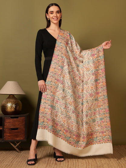 Pashmoda Women Mehar Kaani Wool Blend Kashmiri Shawl (Size: 101X203 CM)