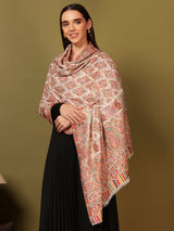Pashmoda Women Gulraiz Kaani Wool Blend Kashmiri Shawl (Size: 101X203 CM)