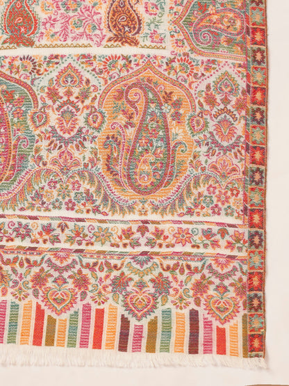 Pashmoda Women Gulraiz Kaani Wool Blend Kashmiri Shawl (Size: 101X203 CM)