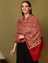 Pashmoda Women Kashish Fine Wool Nalki Embroidered Stole (Size : 71X203 CM)