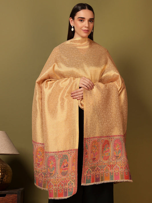 Pashmoda Women Silsila Zari Kaani Fine Wool Shawl (Size: 101X203 CM)