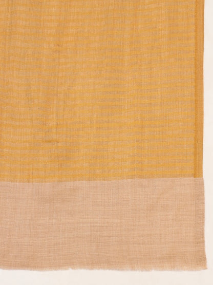 Pashmoda Women Golden Eclipse Reversible Zari Moonlight Fine Wool Stole (Size: 71x203 Cm)