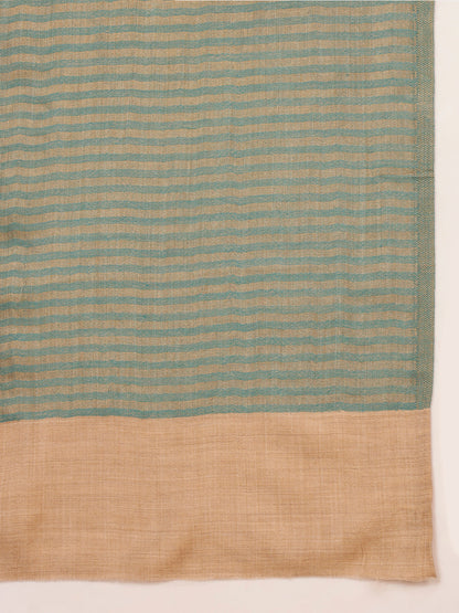 Pashmoda Women Golden Eclipse Reversible Zari Moonlight Fine Wool Stole (Size: 71x203 Cm)