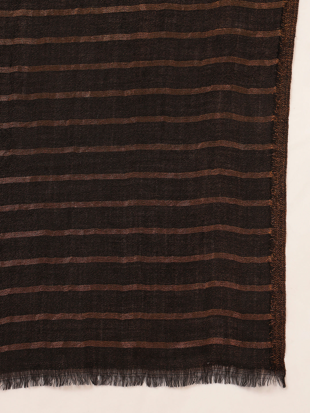 Pashmoda Women Golden Mirage Reversible Zari Moonlight Fine Wool Stole (Size: 71x203 Cm)