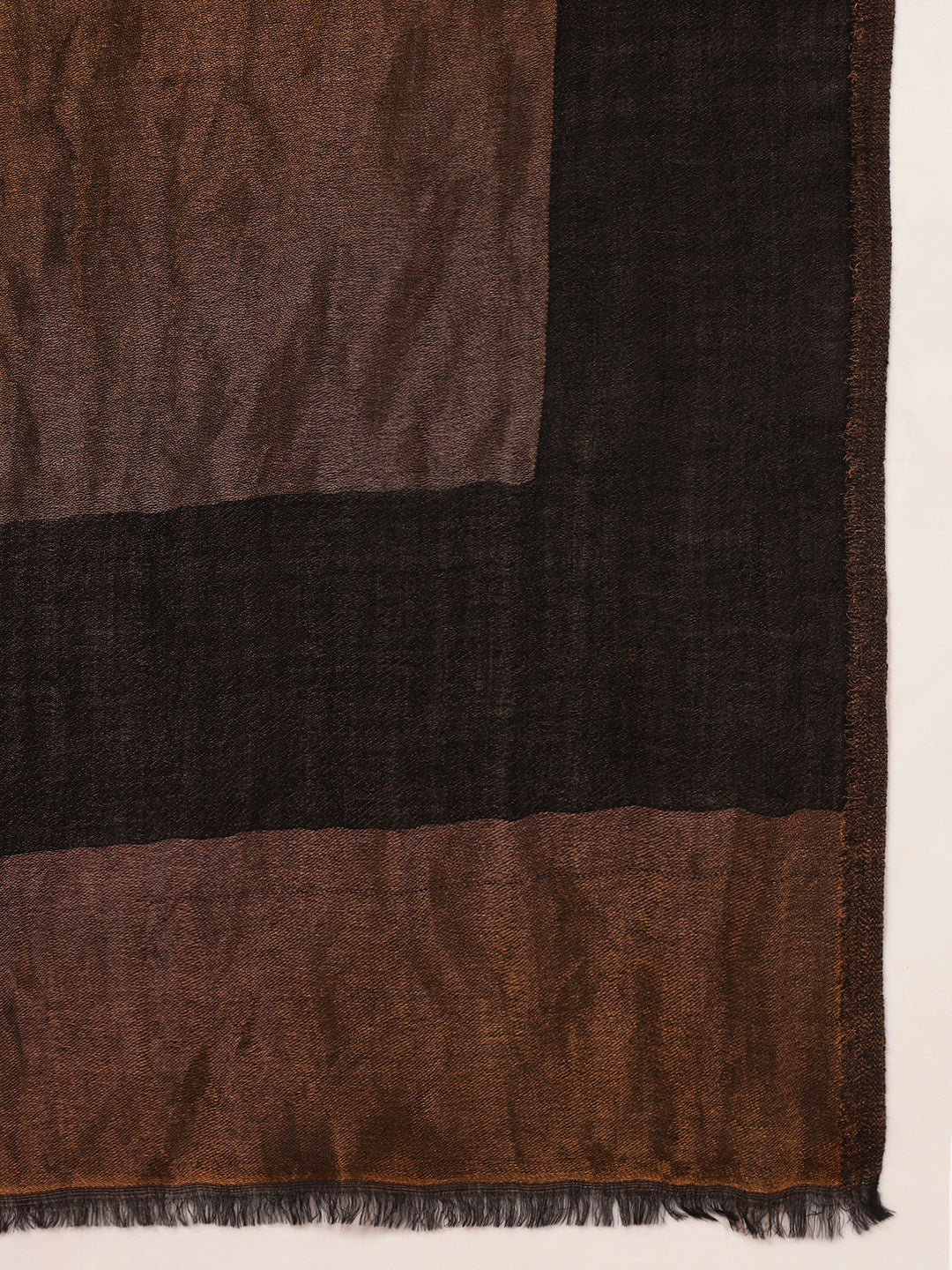 Pashmoda Women Midnight Bronze Reversible Zari Moonlight Fine Wool Stole (Size: 71x203 Cm)
