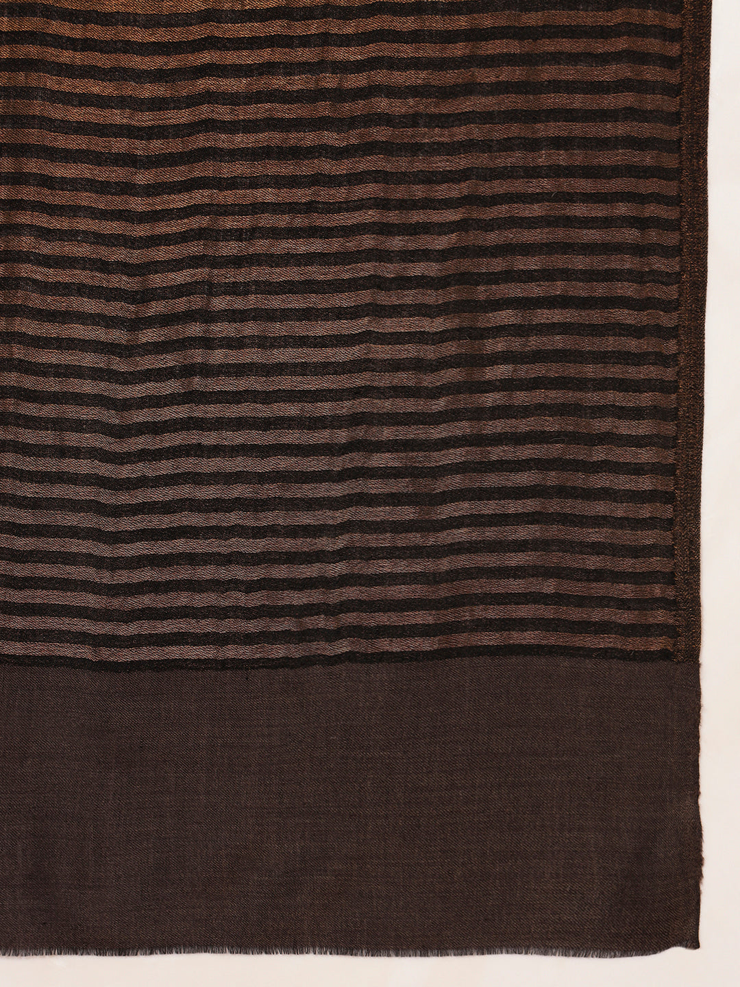 Pashmoda Women Golden Eclipse Reversible Zari Moonlight Fine Wool Stole (Size: 71x203 Cm)