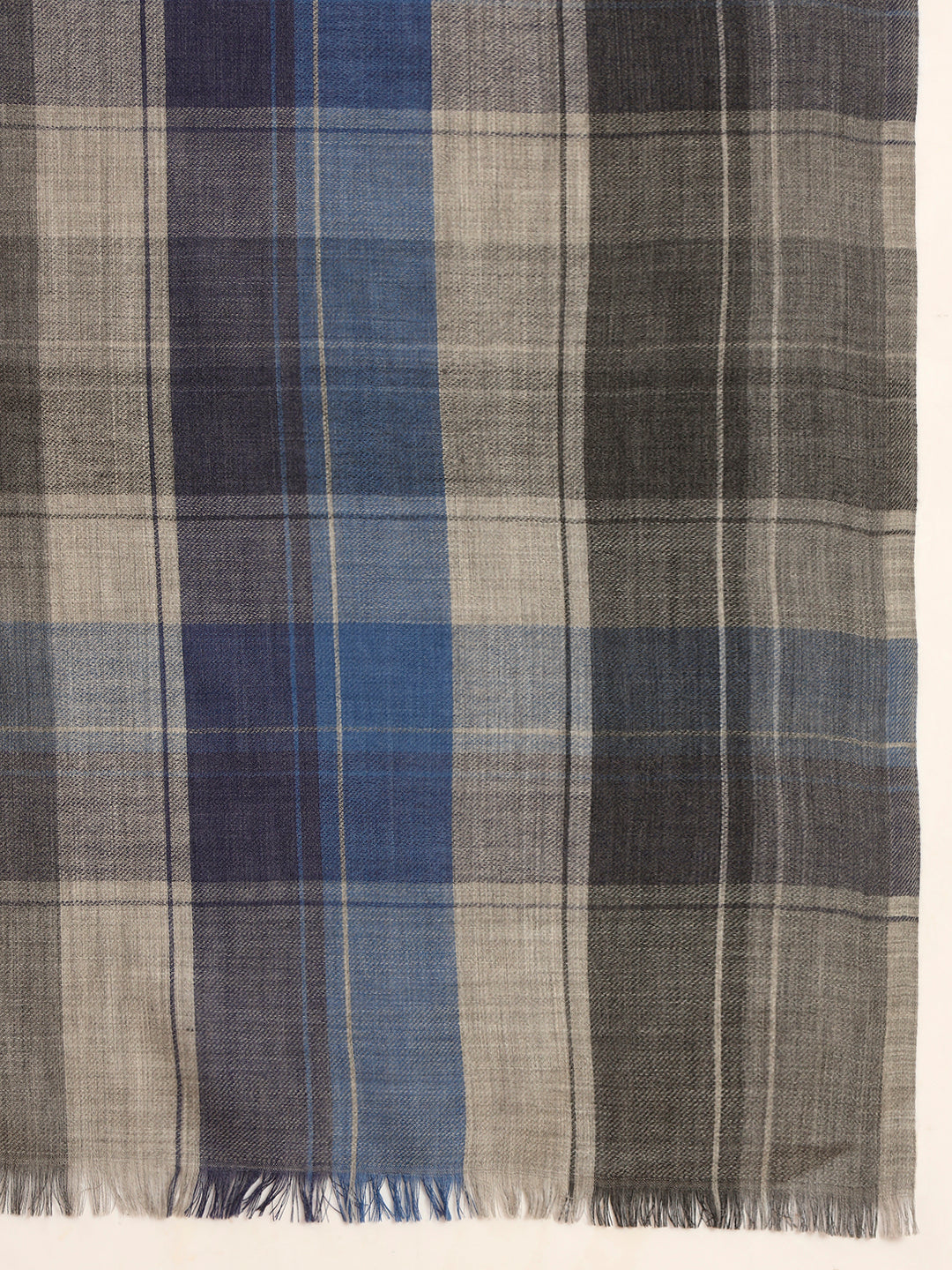 Pashmoda Men Moderen Tartan  100% Pure Wool Checkered Stole (Size :71X203cm)