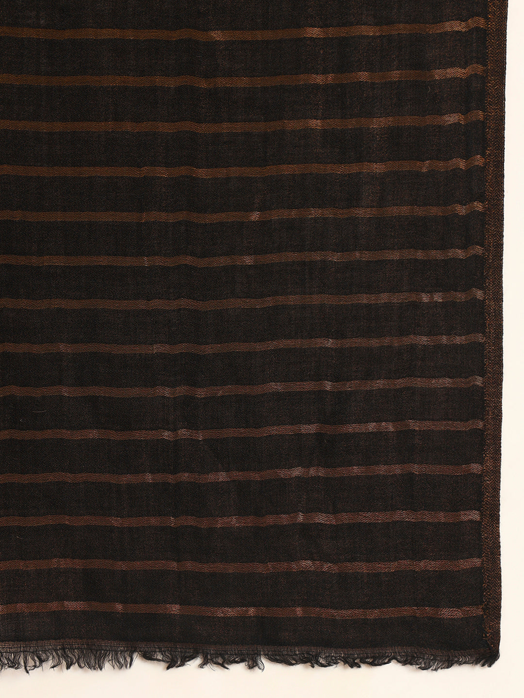 Pashmoda Men Golden Mirage Reversible Zari Moonlight Fine Wool Stole (Size: 71x203 Cm)