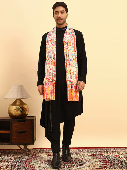 Pashmoda Men Royal Caravan Fine Soft Bamboo Fibre Stole (Size-71x203cm)