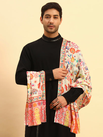 Pashmoda Men Royal Caravan Fine Soft Bamboo Fibre Stole (Size-71x203cm)