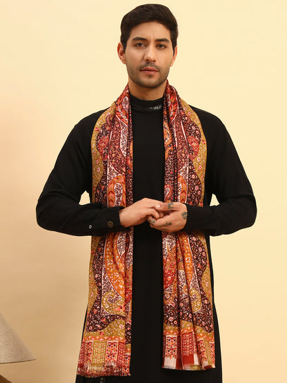 Pashmoda Men Royal Caravan Fine Soft Bamboo Fibre Stole (Size-71x203cm)