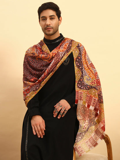 Pashmoda Men Royal Caravan Fine Soft Bamboo Fibre Stole (Size-71x203cm)
