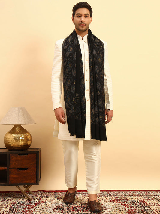Pashmoda Men Eternal Blooms Kaani  Stole (Size : 71X203 CM)