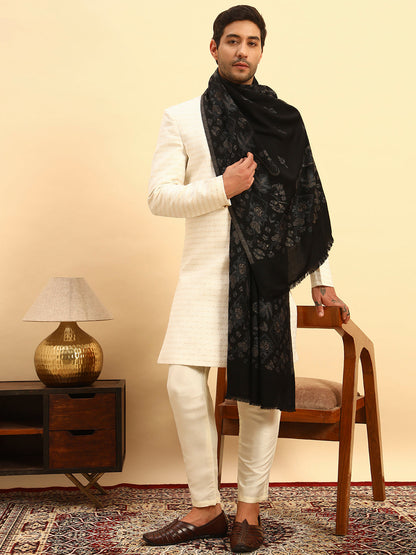 Pashmoda Men Eternal Blooms Kaani  Stole (Size : 71X203 CM)
