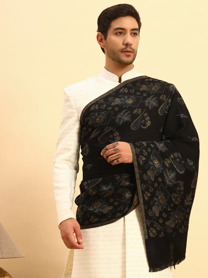 Pashmoda Men Eternal Blooms Kaani  Stole (Size : 71X203 CM)